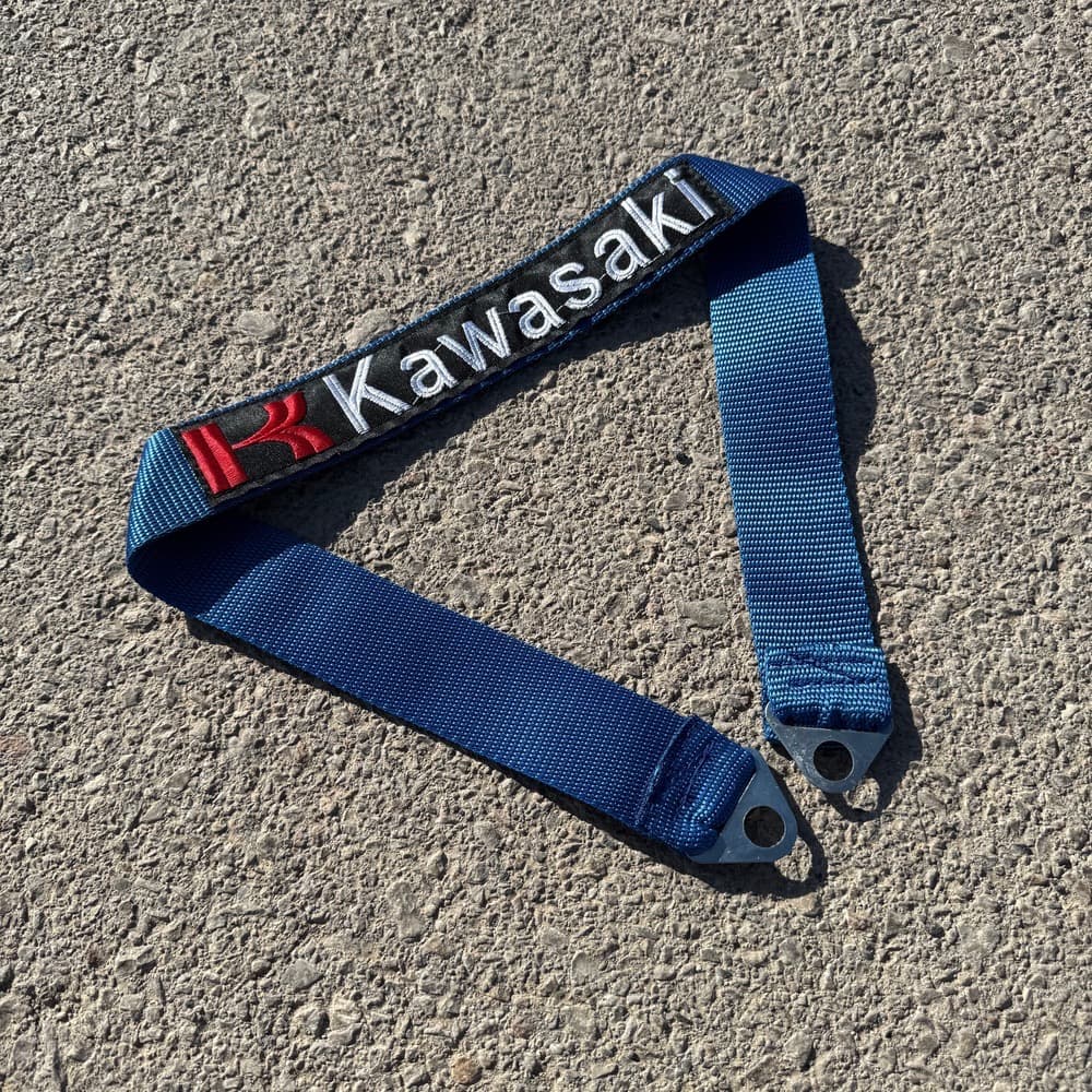 کمربند تکچرخ سگک فلزی گلدوزی Kawasaki — تصویر ۴