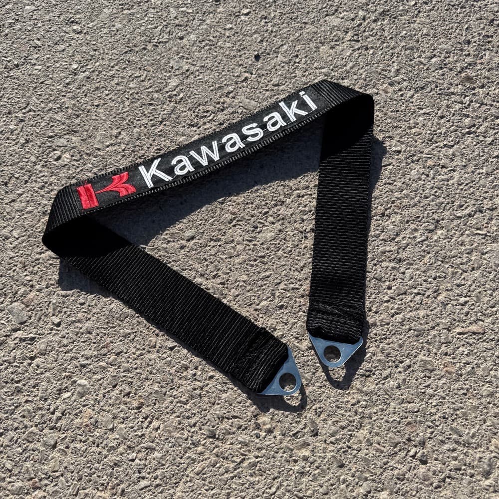کمربند تکچرخ سگک فلزی گلدوزی Kawasaki — تصویر ۶
