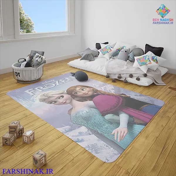 فرشینه اتاق کودک کد C166 طرح السا و آنا انیمیشن فروزن Frozen