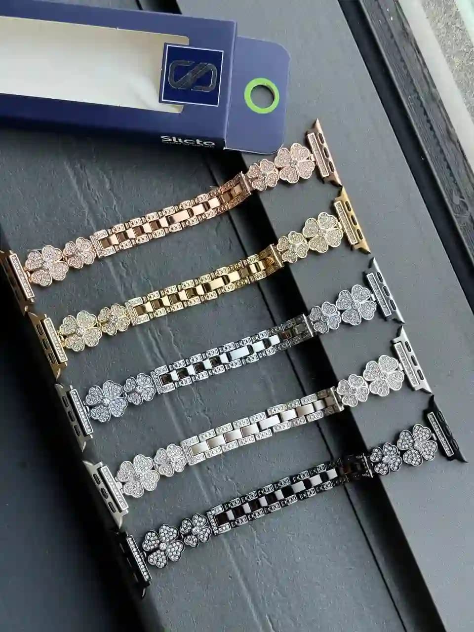 بند اپل واچ دیاموند طرح گل 2 اسلیکتو
