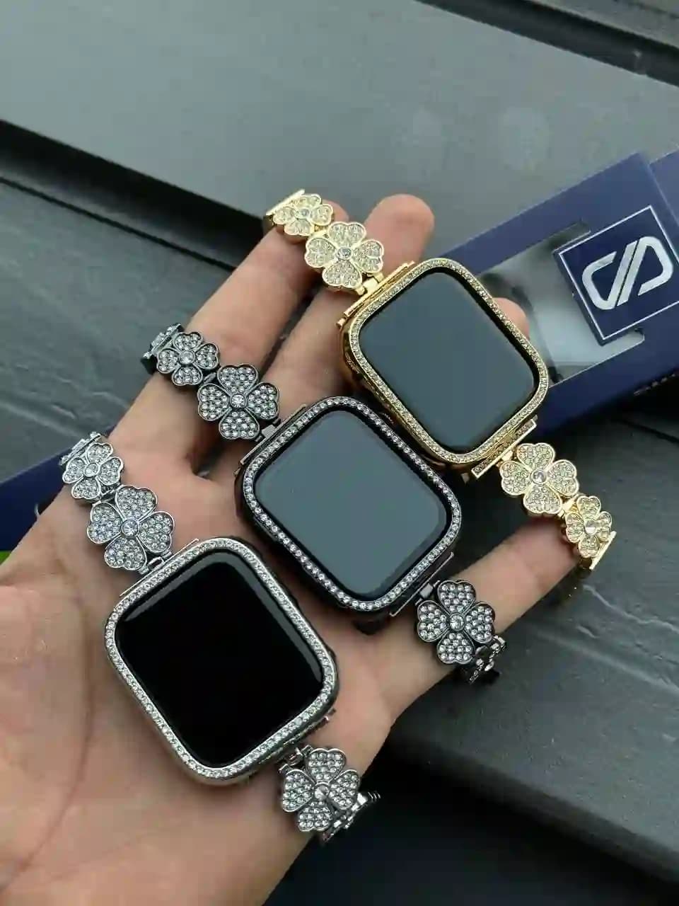 بند اپل واچ دیاموند طرح گل 2 اسلیکتو — تصویر ۴