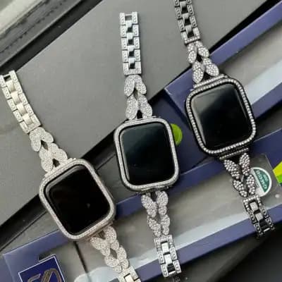 بند اپل واچ فول دیاموند پروانه اسلیکتو — تصویر ۳