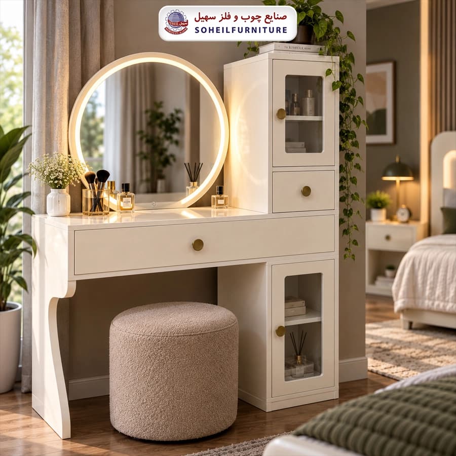 میز آرایش آینه لمسی پینترستی مدل تدی سهیل