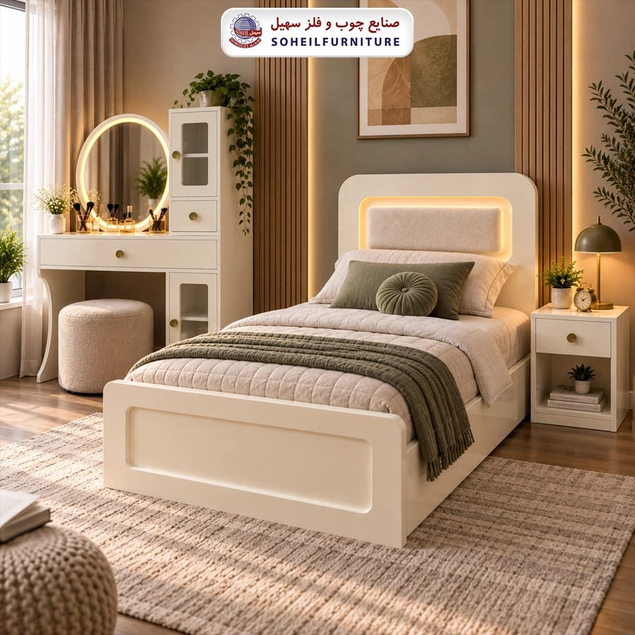 میز آرایش آینه لمسی پینترستی مدل تدی سهیل — تصویر ۲