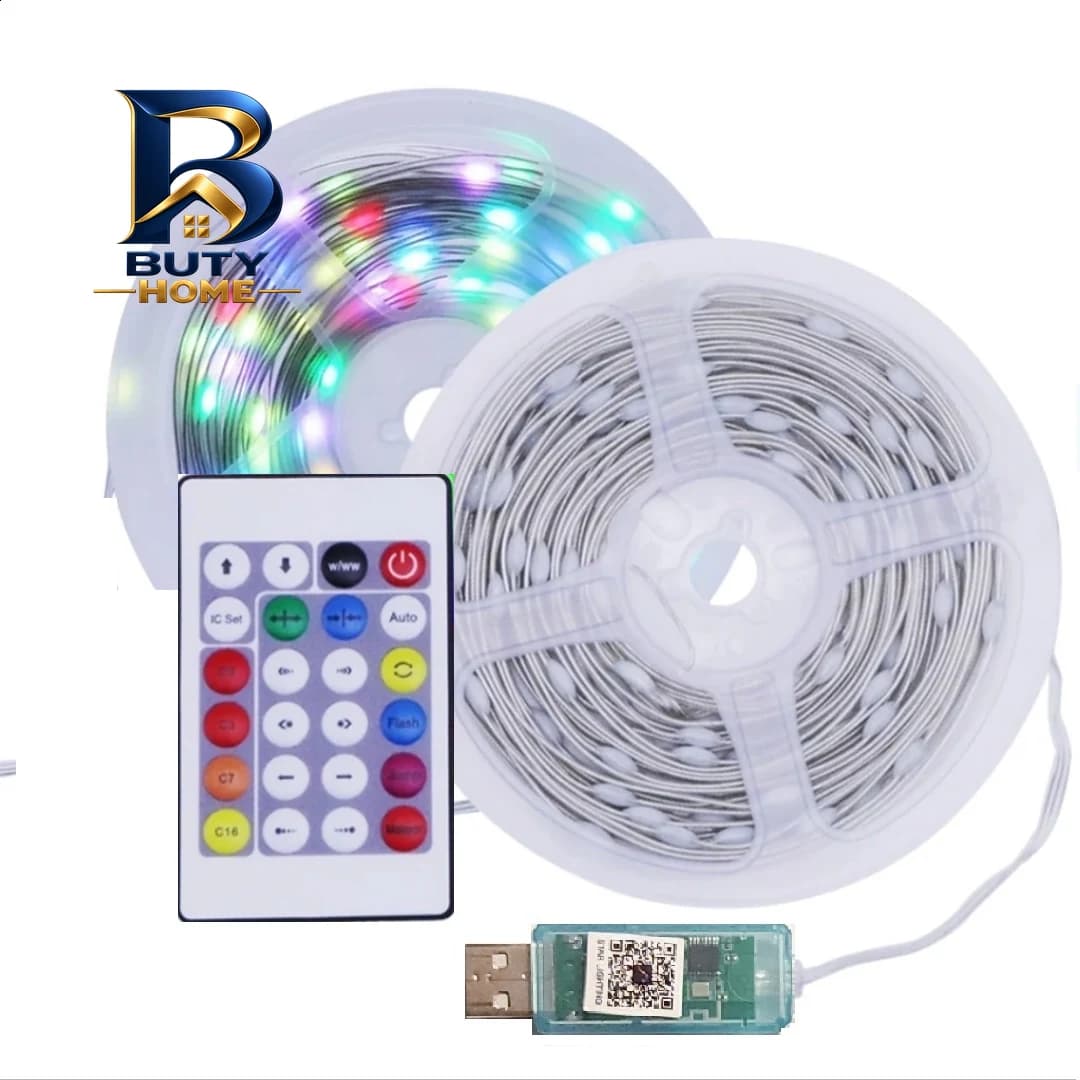ریسه ال ای دی هوشمند بلوتوثی مدل فول کالر کد RGB IC usb 5v طول 10 متر — تصویر ۱۲