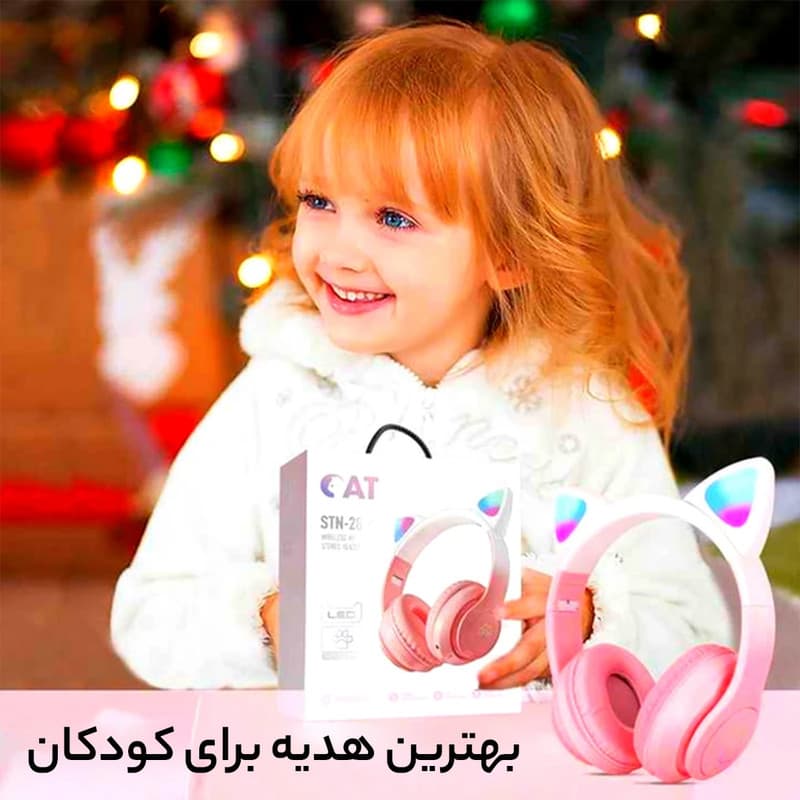 هدفون بلوتوثی طرح فانتزی گربه مدل Cat-STN-28 Pro — تصویر ۱۱