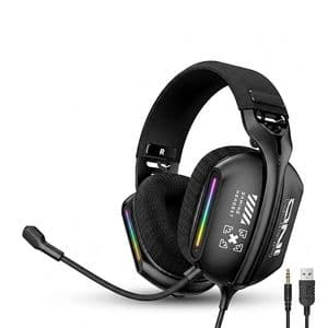 هدست گیمینگ روگوشی اونیکوما مدل X12 RGB با درایورهای 40 میلی‌متری، میکروفون قابل تنظیم، نورپردازی RGB، اتصال با سیم از طریق جک 3.5 میلی‌متری و USB، پاسخ فرکانسی 20 هرتز تا 20 کیلوهرتز