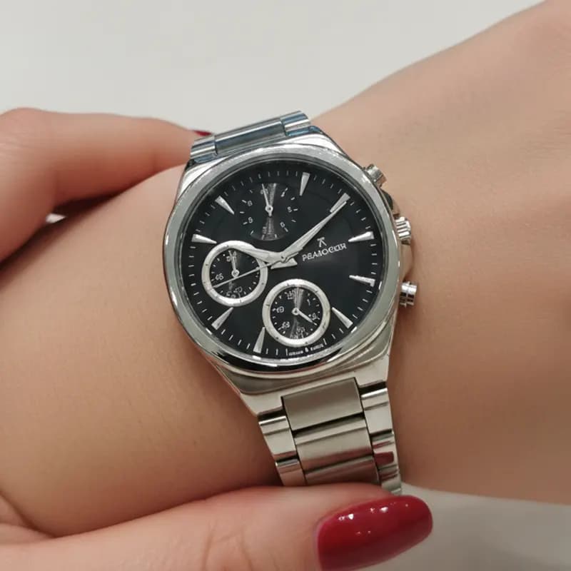 ساعت مچی عقربه ای زنانه رومانسون مشکی نقره ای مدل 2059L — تصویر ۲