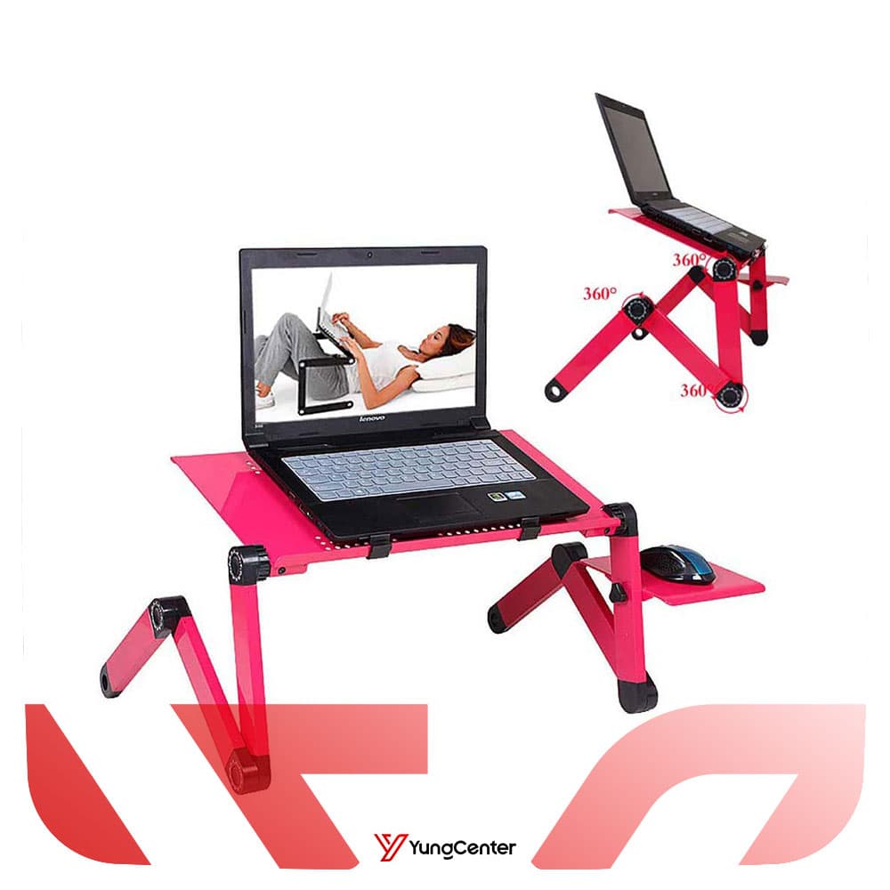 میز لپتاپ T8 Multifunctional Laptop Table PINK — تصویر ۳