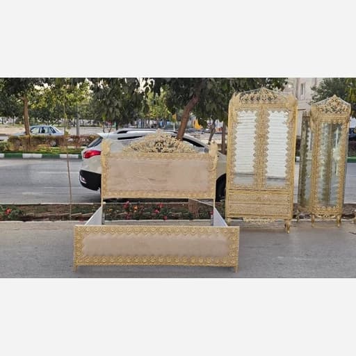 تخت خواب برنزی طرح برنزی مبلمان فرنا مدل 1144478
