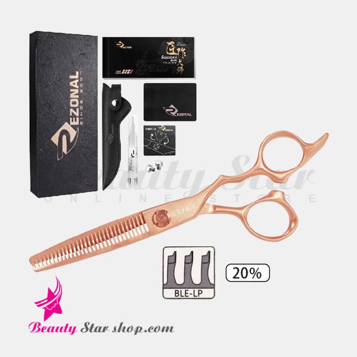 قیچی پیتاژ مو جت لاینر رزونال رزگلد مدل DELICATE سایز 5.5 اینچ — تصویر ۲