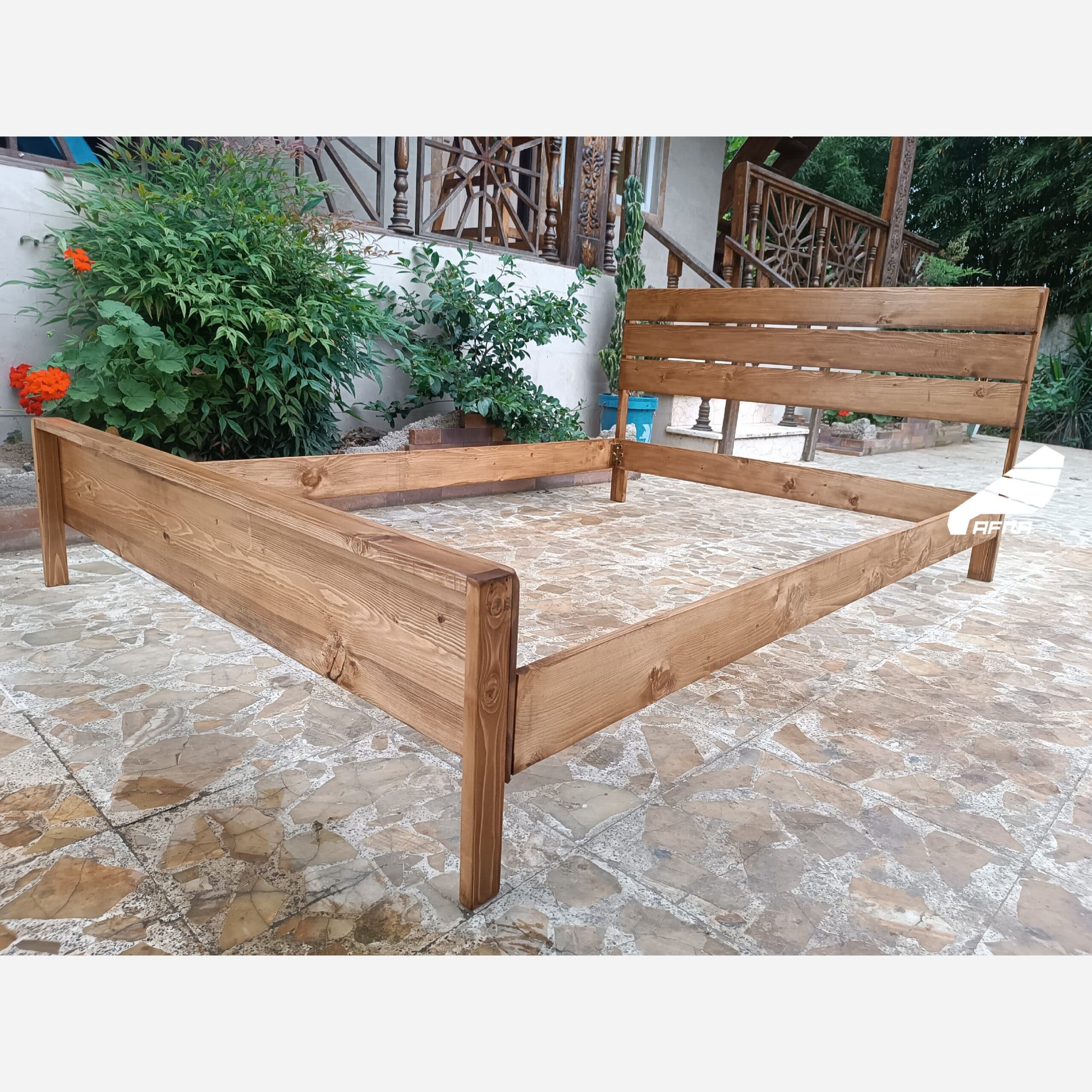تخت خواب تمام چوب افرا ،،پسکرایه مبلمان فرنا مدل 1144371 — تصویر ۲