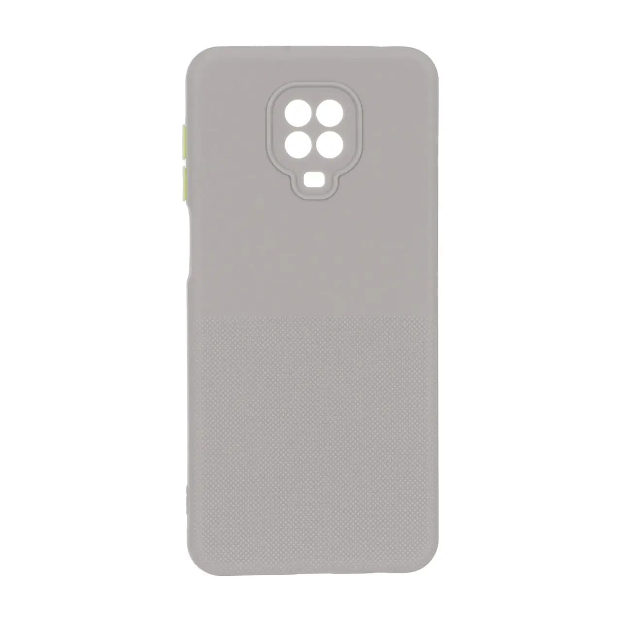 قاب سوزنی دکمه رنگی محافظ لنزدار Xiaomi Redmi Note 9S / Redmi Note 9 Pro / Redmi Note 9 Pro Max – طوسی
