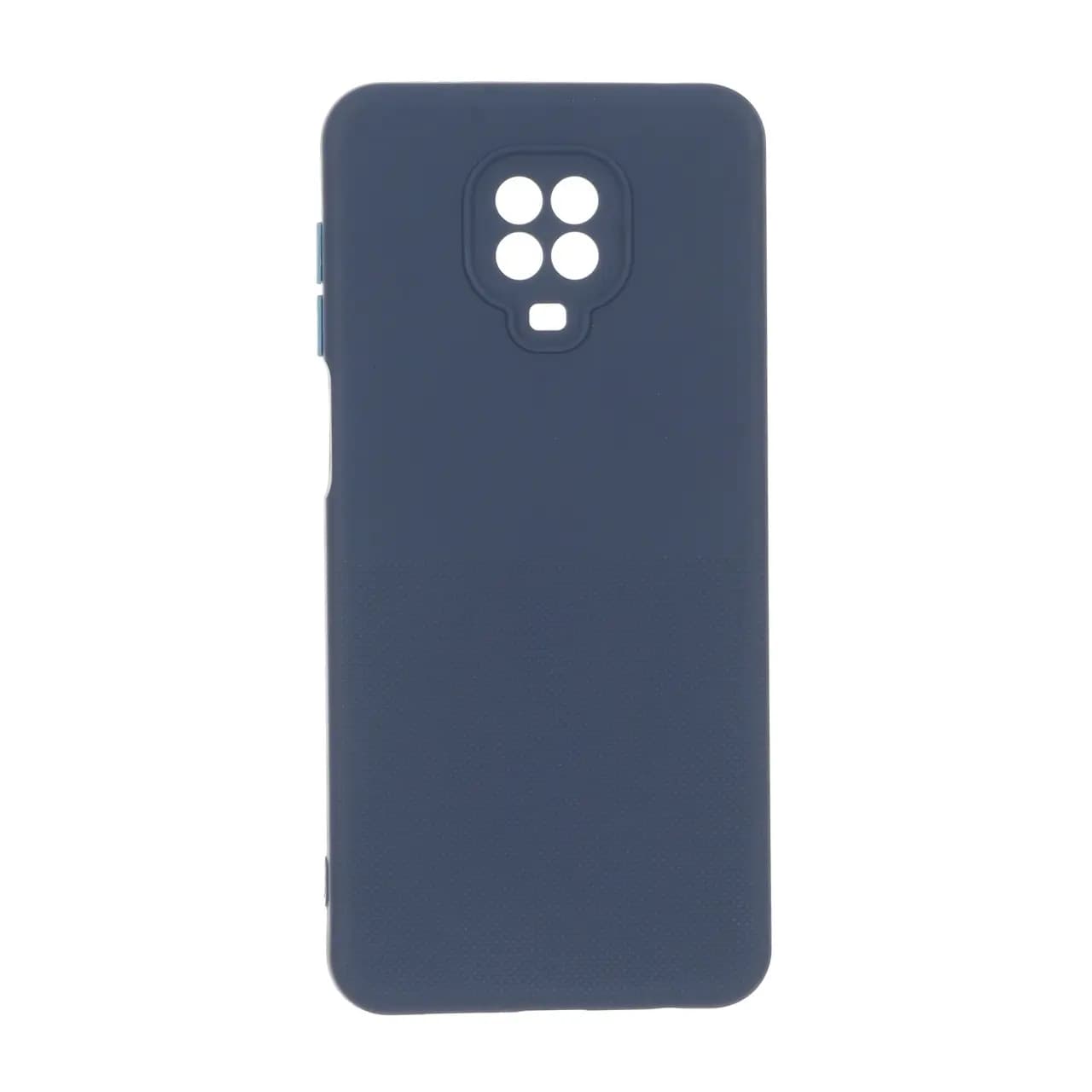 قاب سوزنی دکمه رنگی محافظ لنزدار Xiaomi Redmi Note 9S / Redmi Note 9 Pro / Redmi Note 9 Pro Max – سرمه ای