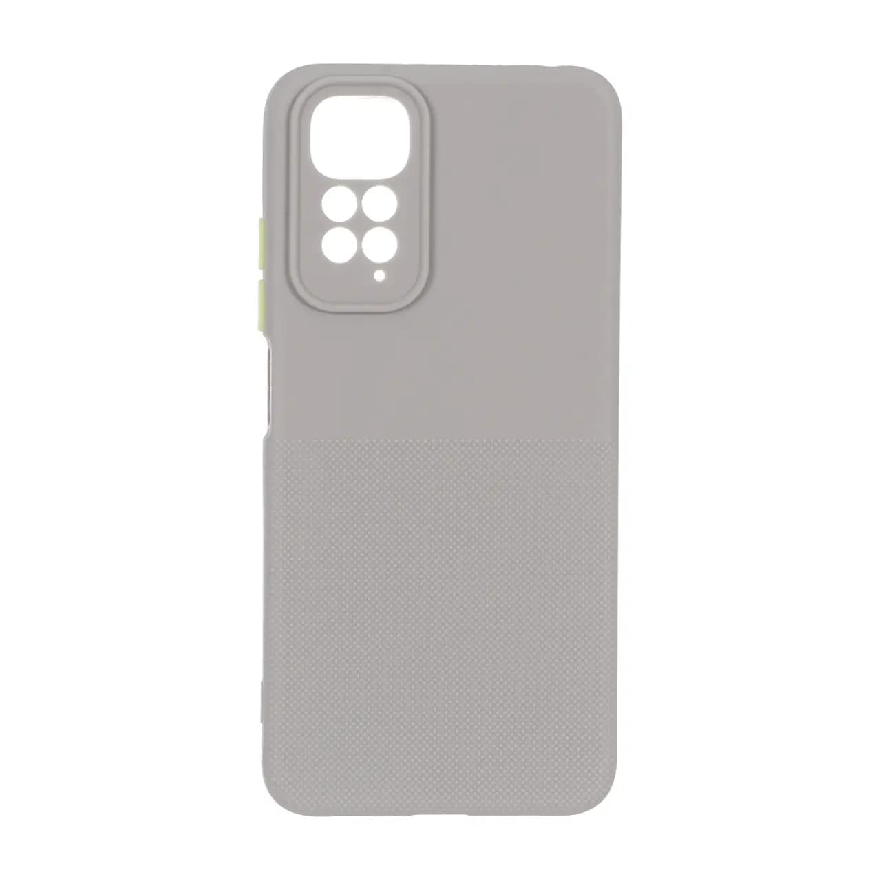 قاب سوزنی دکمه رنگی محافظ لنزدار Xiaomi Redmi Note 11 4G / Redmi Note 11S – طوسی
