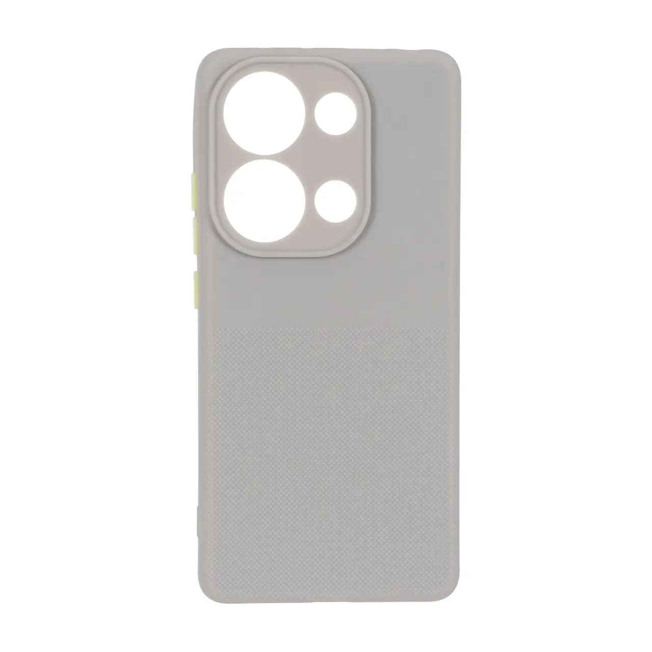 قاب سوزنی دکمه رنگی محافظ لنزدار Xiaomi Redmi Note 14S / Note 13 Pro 4G / Poco M6 Pro 4G – طوسی