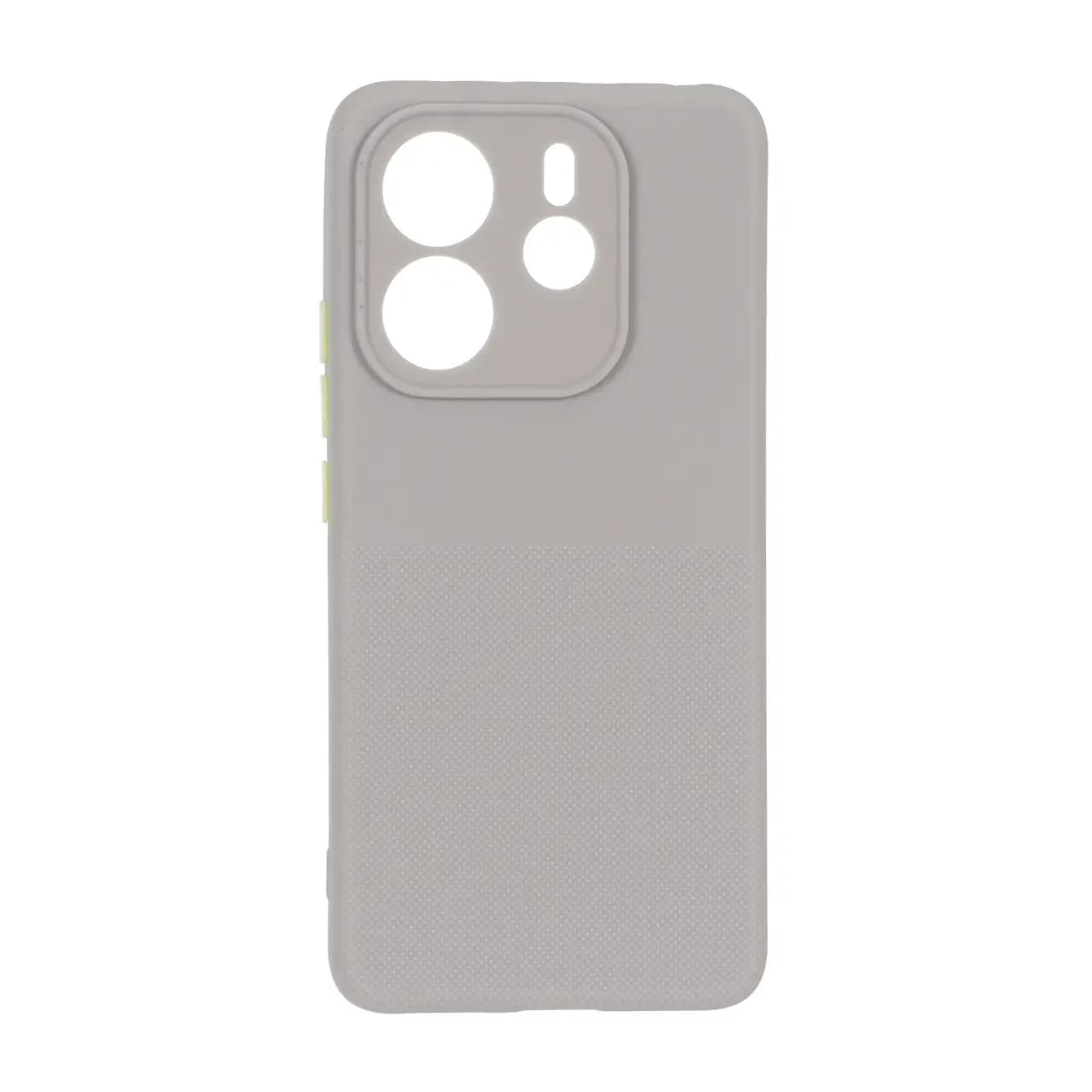 قاب سوزنی دکمه رنگی محافظ لنزدار Xiaomi Redmi Note 14 4G – طوسی