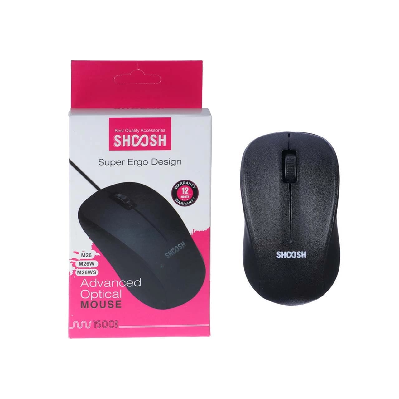 ماوس بی سیم Shoosh مدل M26W – مشکی – SMO — تصویر ۵