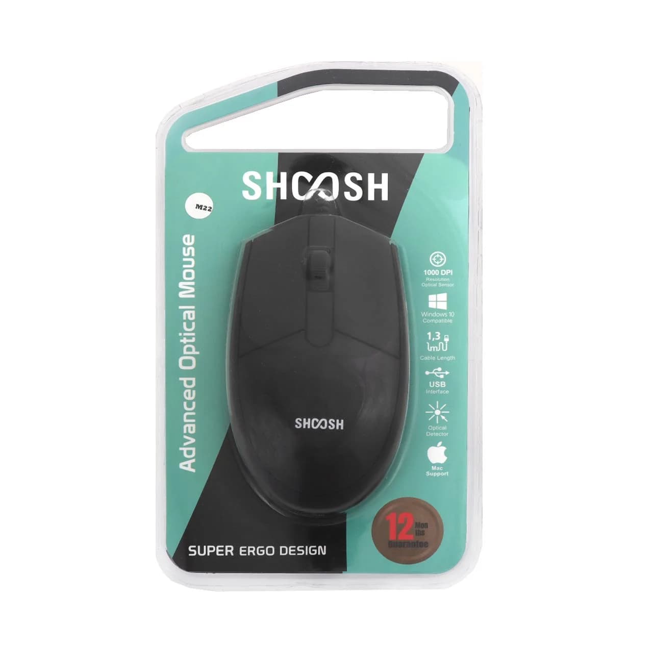 ماوس باسیم Shoosh مدل M22 – مشکی – SMO