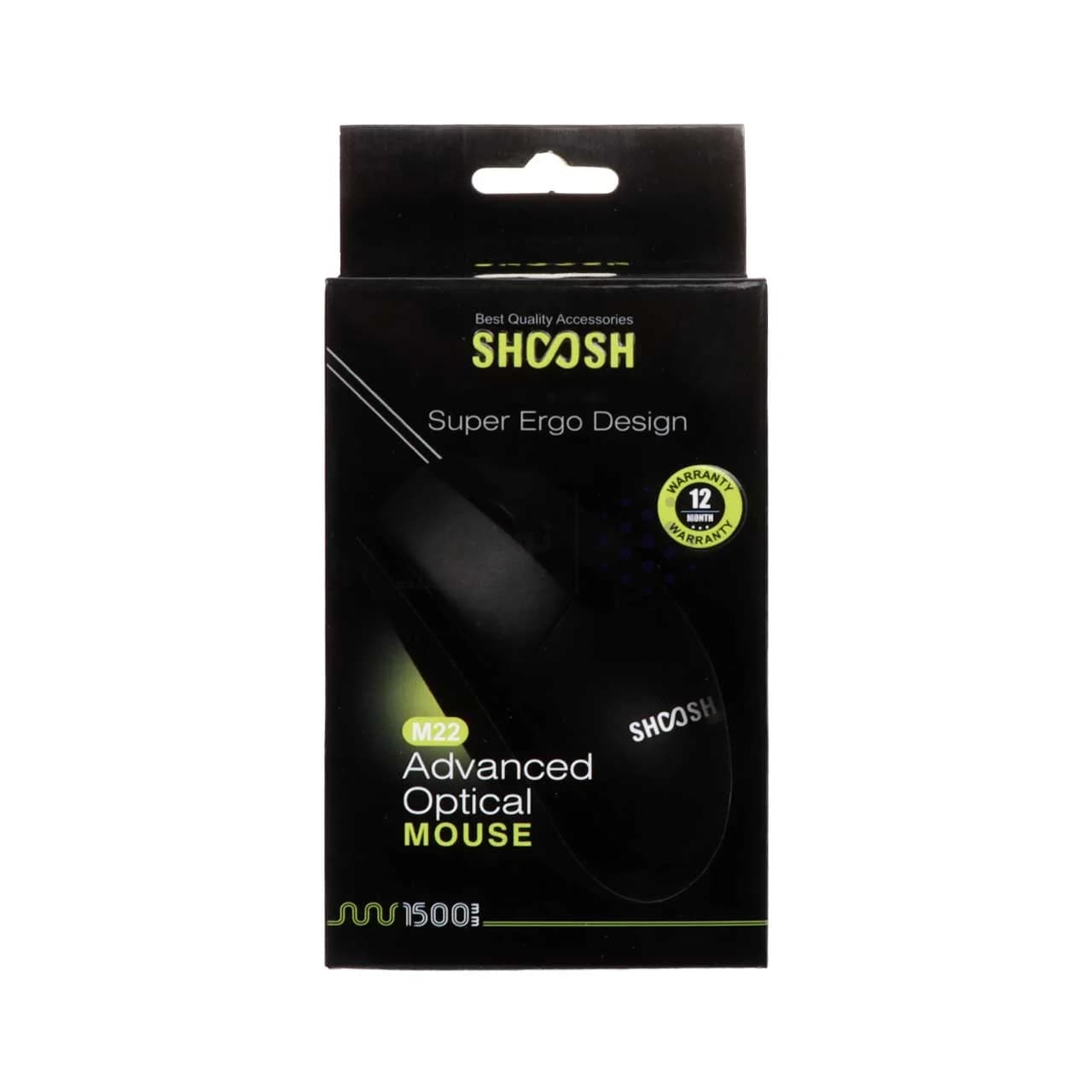 ماوس باسیم Shoosh مدل M22 – مشکی – SMO — تصویر ۲