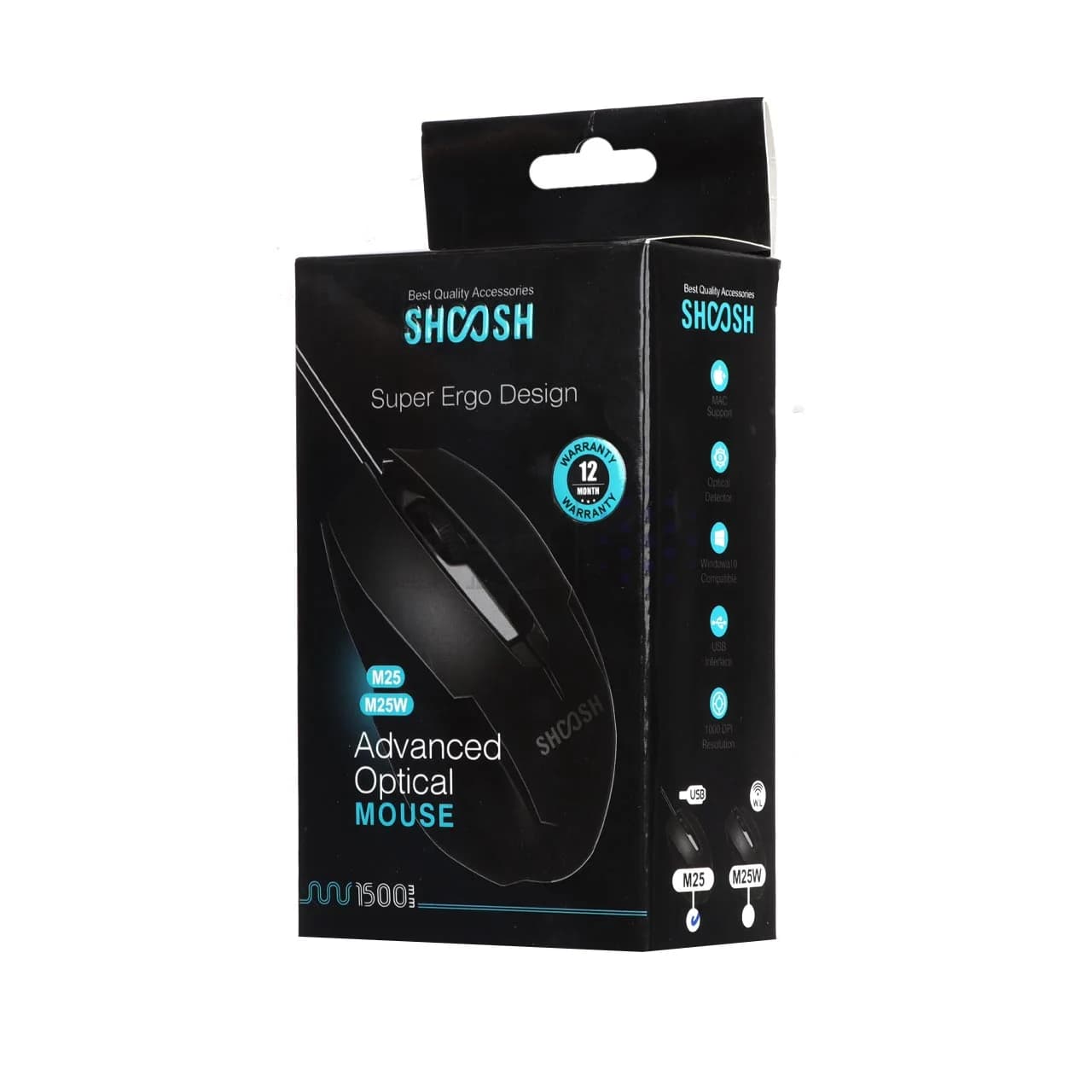 ماوس باسیم Shoosh مدل M25 – مشکی – SMO — تصویر ۳