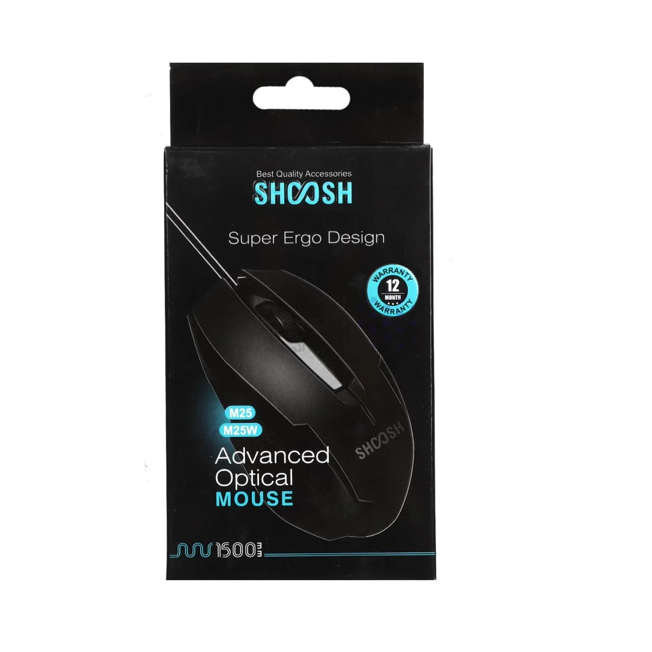 ماوس باسیم Shoosh مدل M25 – مشکی – SMO — تصویر ۲