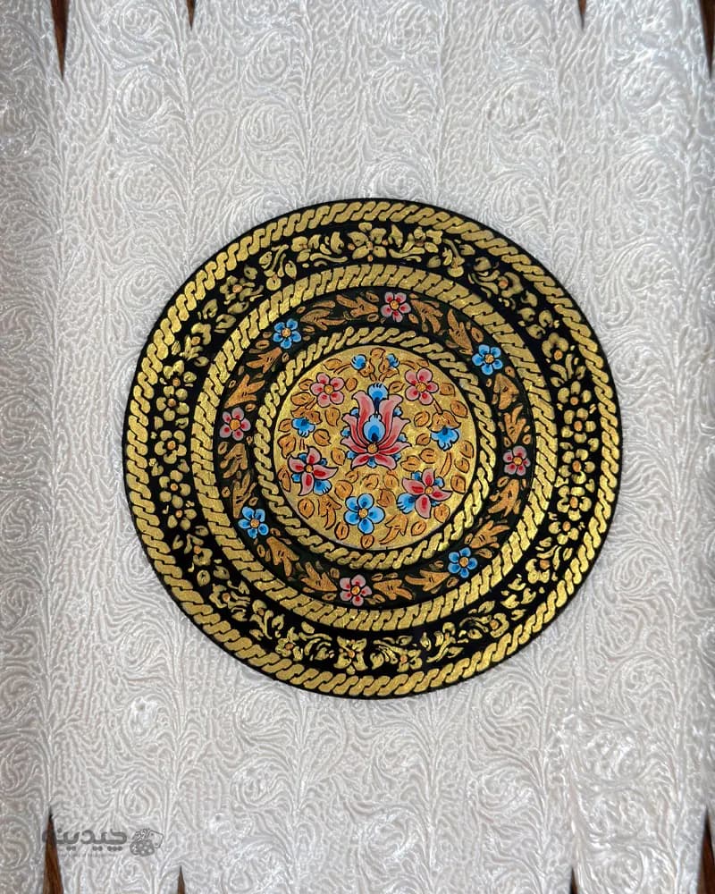 تخته نرد خاتم کاری تذهیب و تشعیر طرح شفق کد 10516 — تصویر ۶