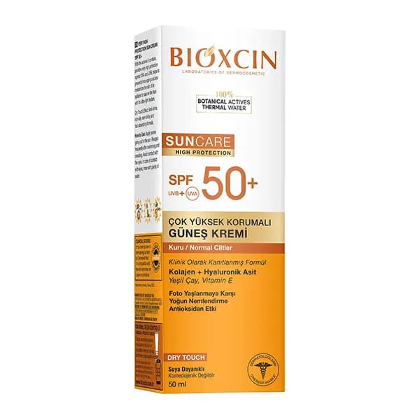 کرم ضد آفتاب بی رنگ بیوکسین Spf +50 مناسب پوست خشک و حساس 50 میل