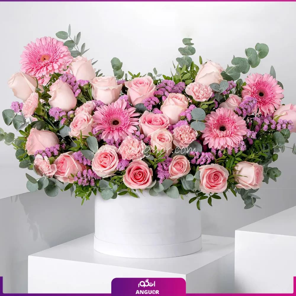باکس گل طبیعی عشق صورتی