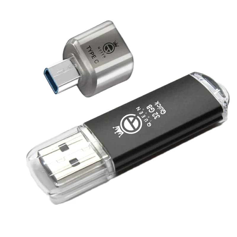 فلش مموری کوئین تک مدل QUICK C-PLUS ظرفیت 32 گیگابایت رابط USB 3.1 به همراه مبدل type-C