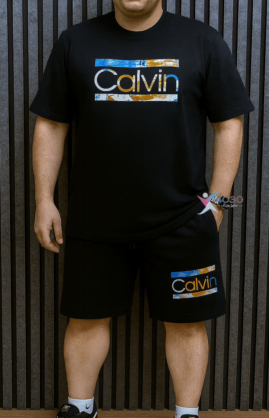ست تیشرت و شلوارک CALVIN سایزبزرگ ( 8240 ) — تصویر ۲