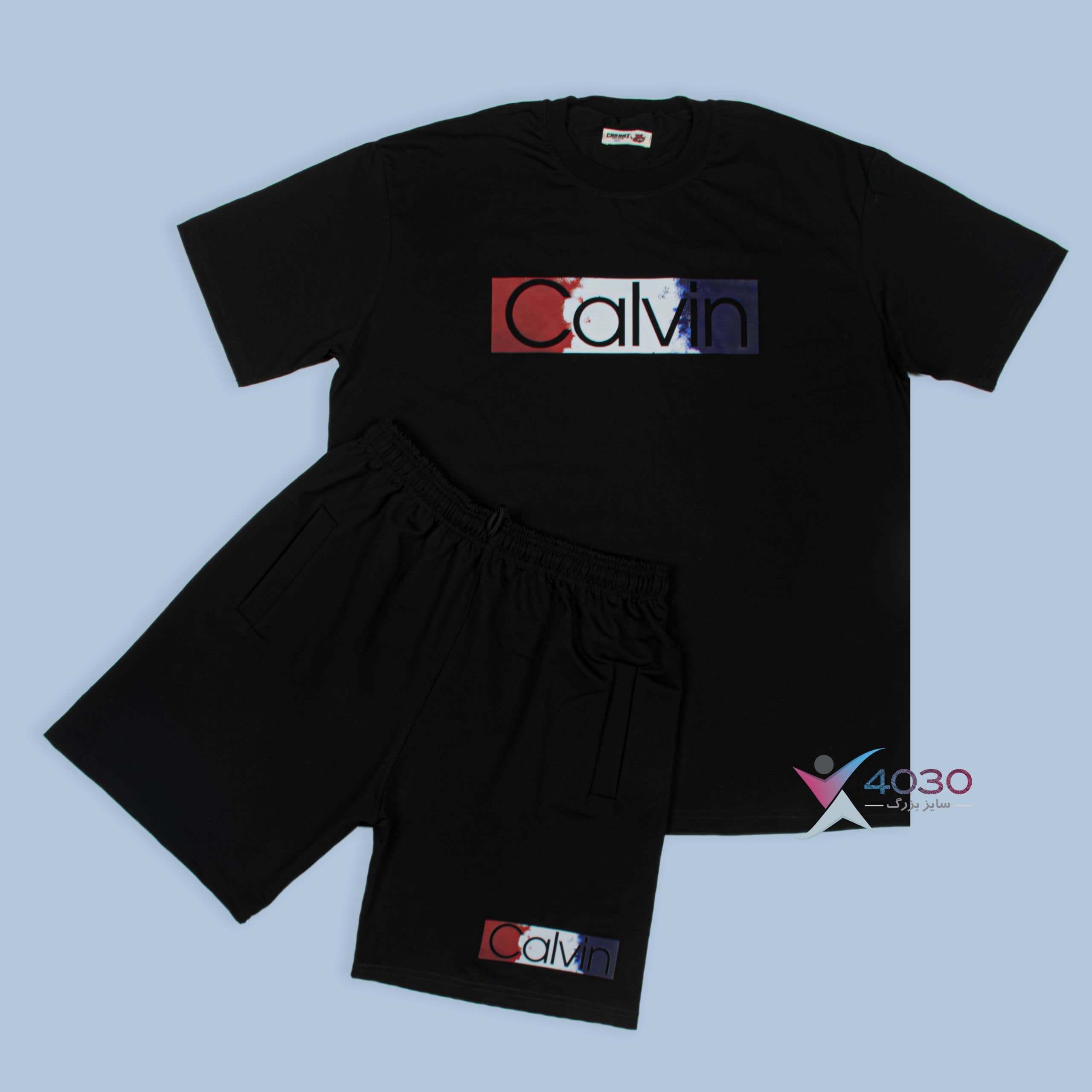 ست تیشرت و شلوارک calvin سایزبزرگ ( 8242 )