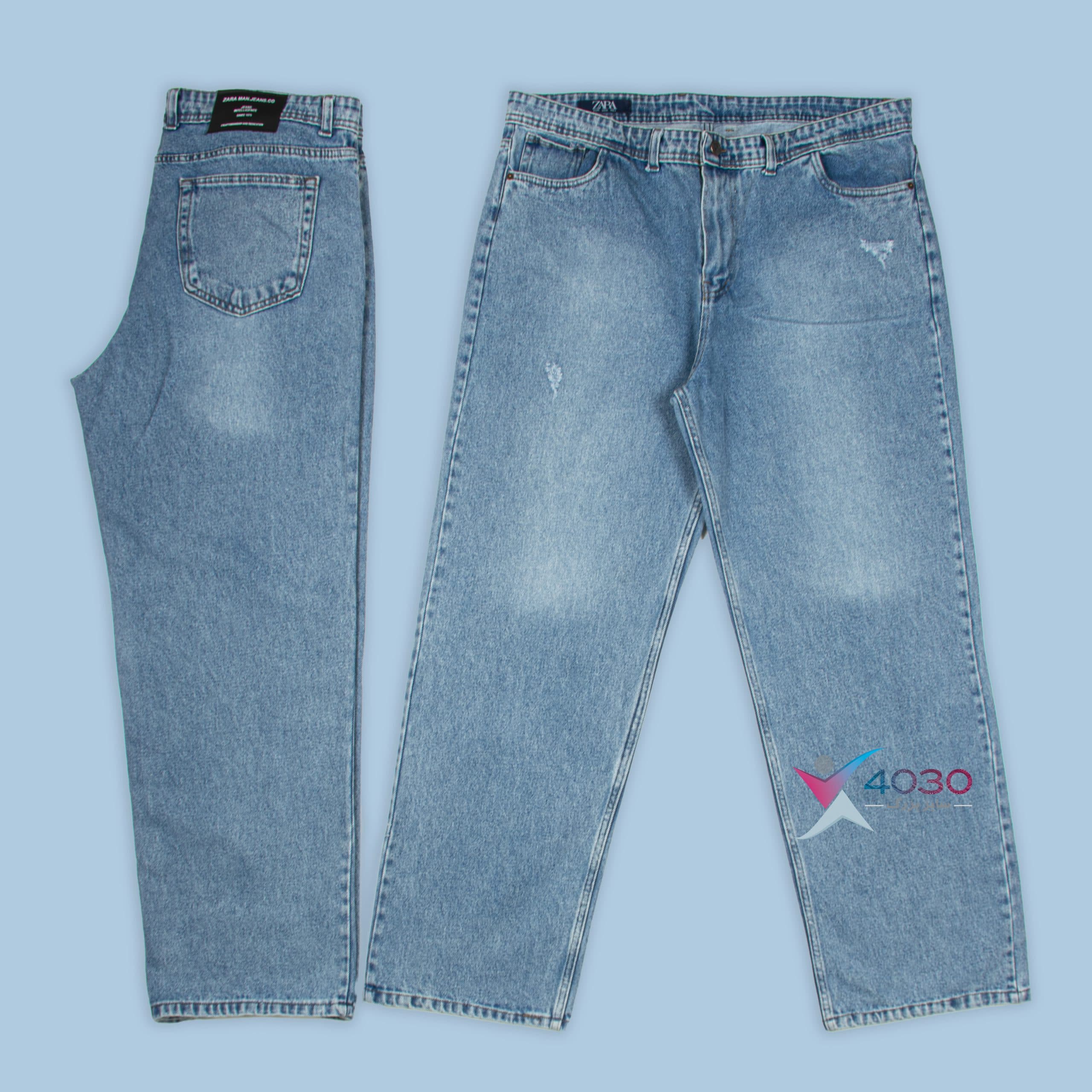 شلوار جین بگ استایل ZARA سایزبزرگ ( 4502 )