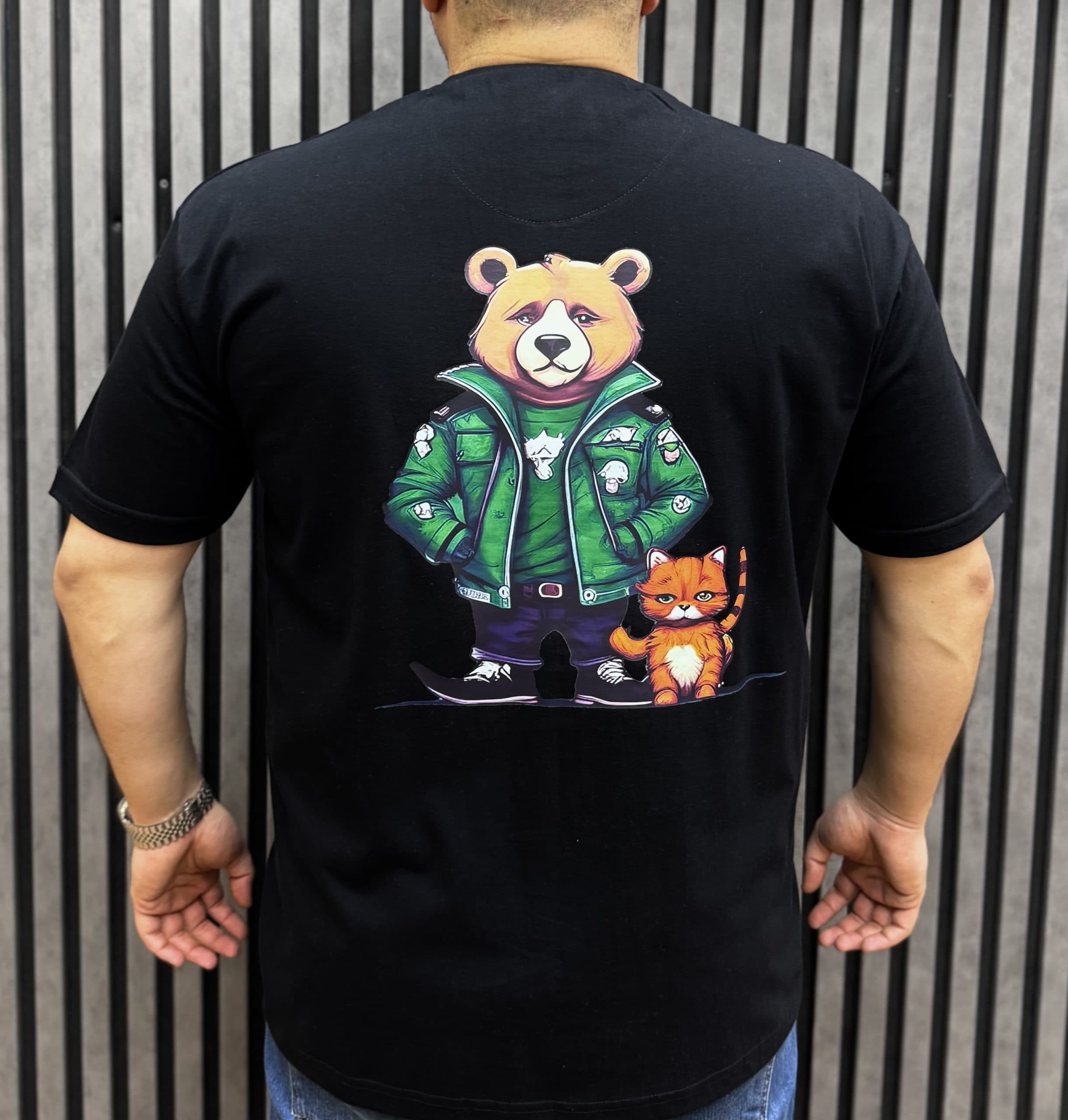 تیشرت Teddy & cat پشت طرح دار سایزبزرگ ( 405 ) — تصویر ۲