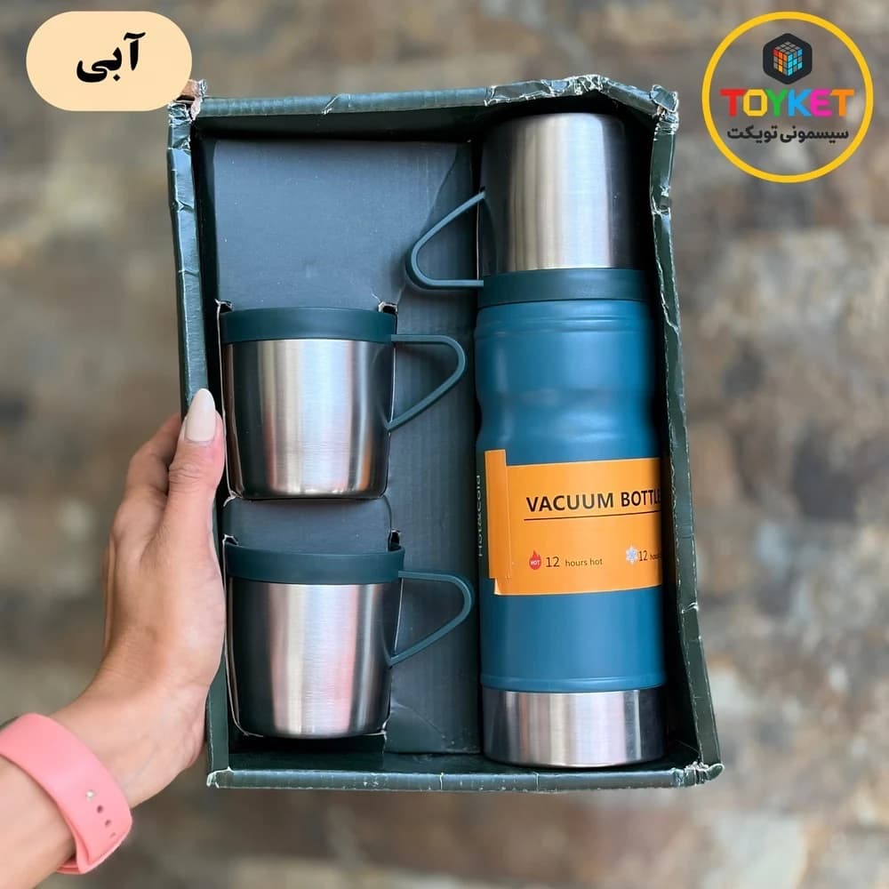 فلاسک آب سرد و گرم ۷۵۰ میل با سه لیوان Vacuum Flask Set — تصویر ۴