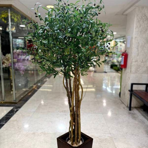 درختچه مصنوعی زیتون سبز 180 سانت تنه طبیعی