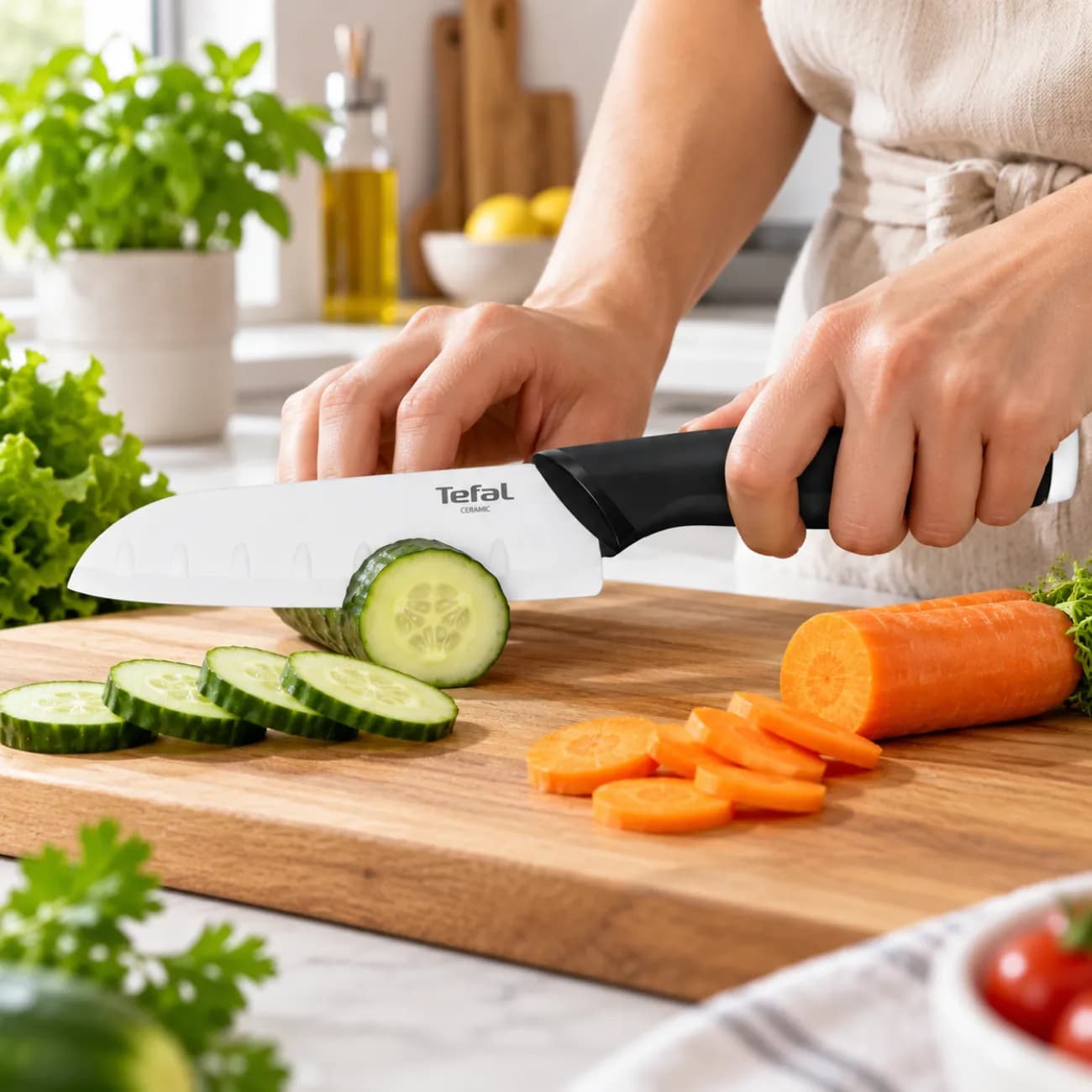 چاقوی سانتوکو تفال Tefal مدل K2223614 سایز 12 سانتی متر — تصویر ۳