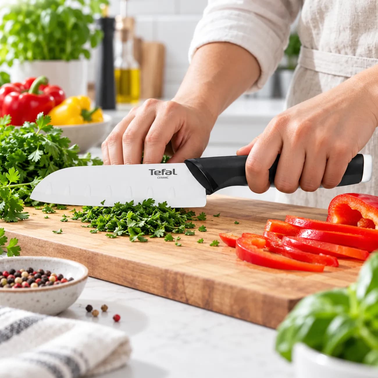 چاقوی سانتوکو تفال Tefal مدل K2223614 سایز 12 سانتی متر — تصویر ۵
