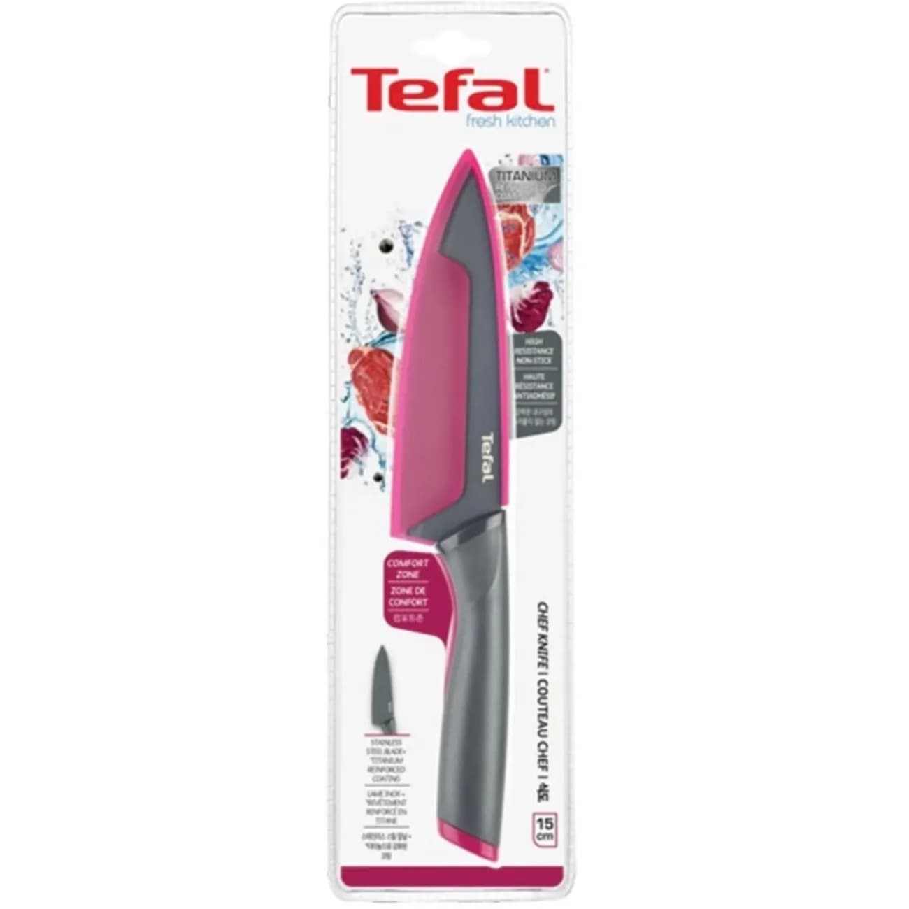 چاقوی سرآشپز تفال Tefal مدل K1220304 با تیغه 15 سانتی متر — تصویر ۴