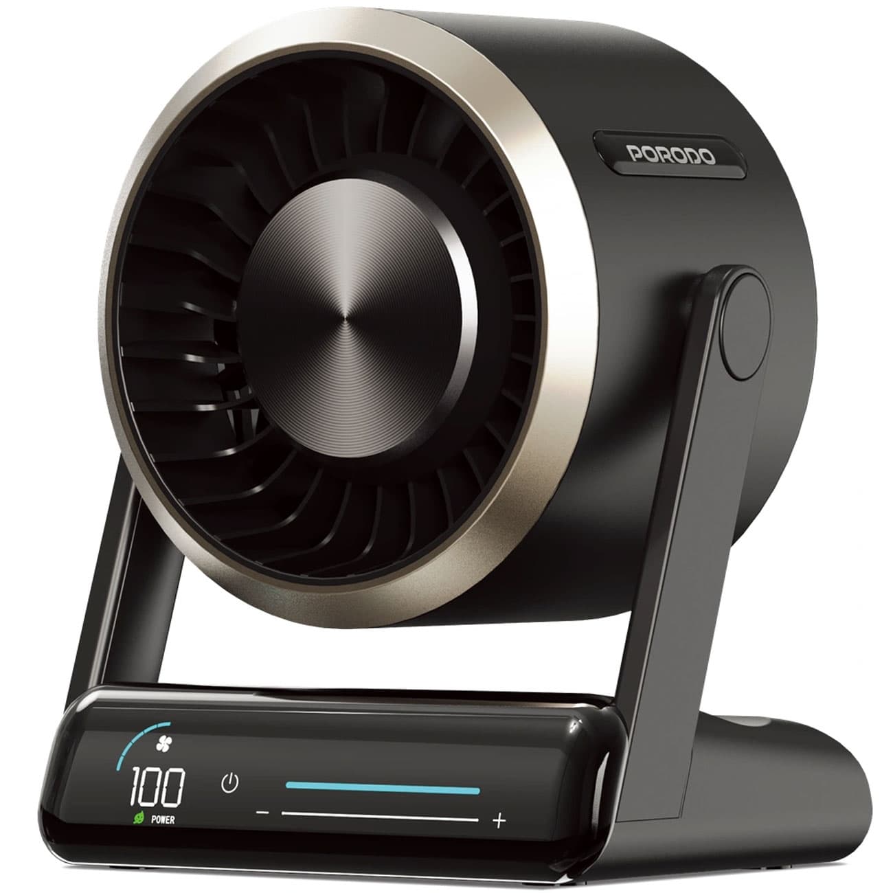 پنکه رومیزی شارژی پورودو Porodo مدل PDLFSTZH37BK با نمایشگر LED