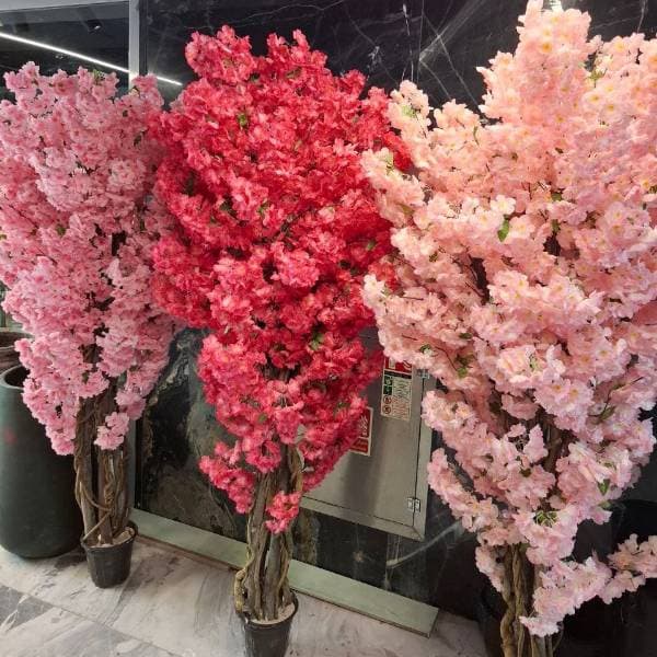 درختچه مصنوعی شکوفه درسا 2 متری تنه چوب شکوفه وارداتی