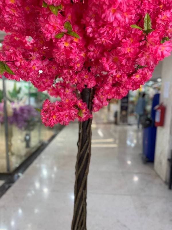 درختچه مصنوعی شکوفه هلو قرمز 220 سانت — تصویر ۲