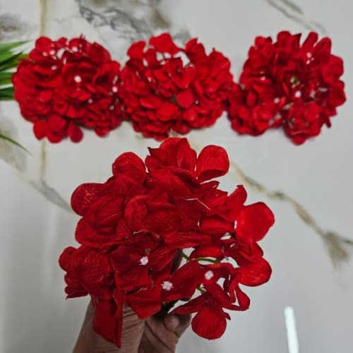 سرگل هورتانسیا قرمز مصنوعی پک 10عددی