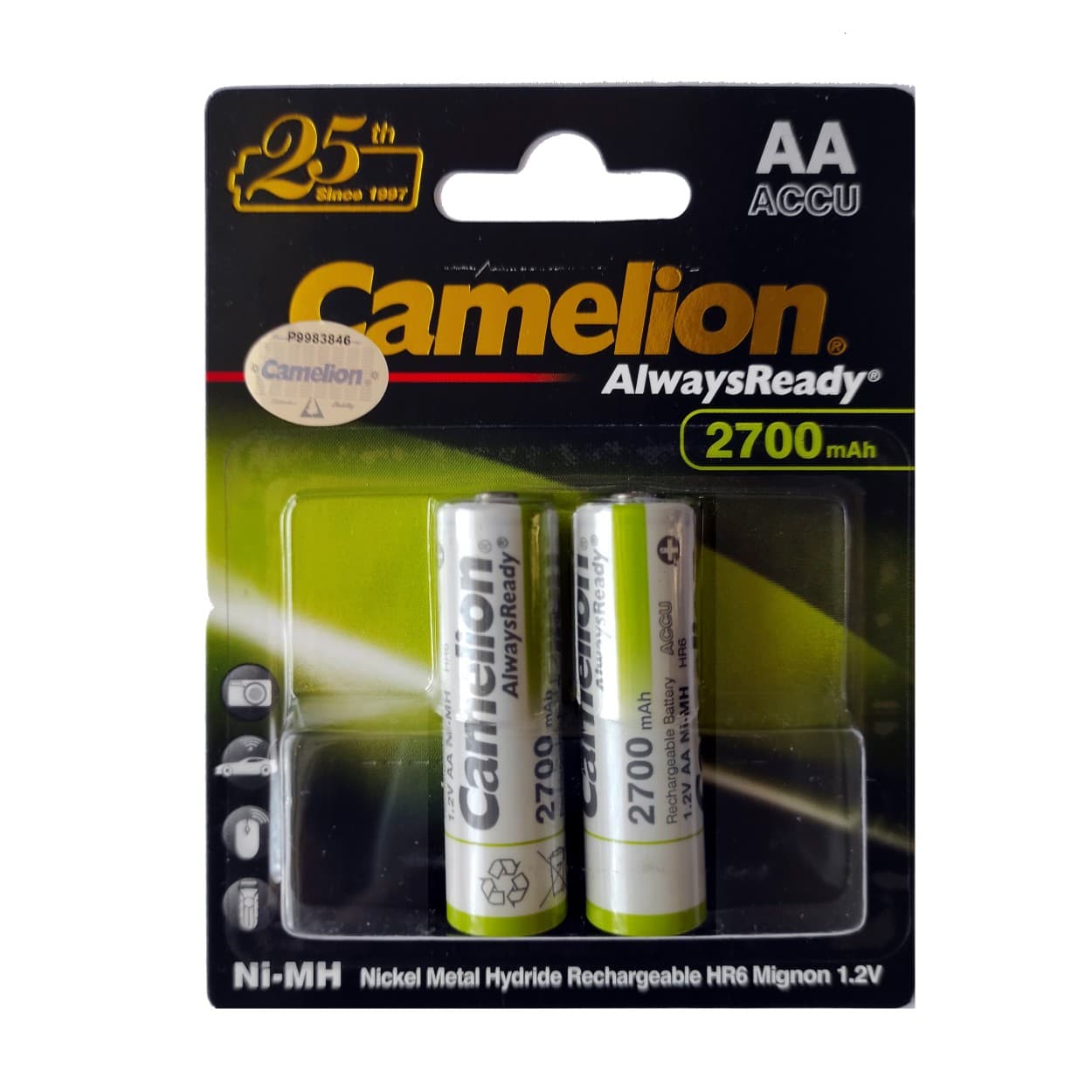 باتری قلمی قابل شارژ کملیون AlwaysReady 2700mAh بسته 2 عددی