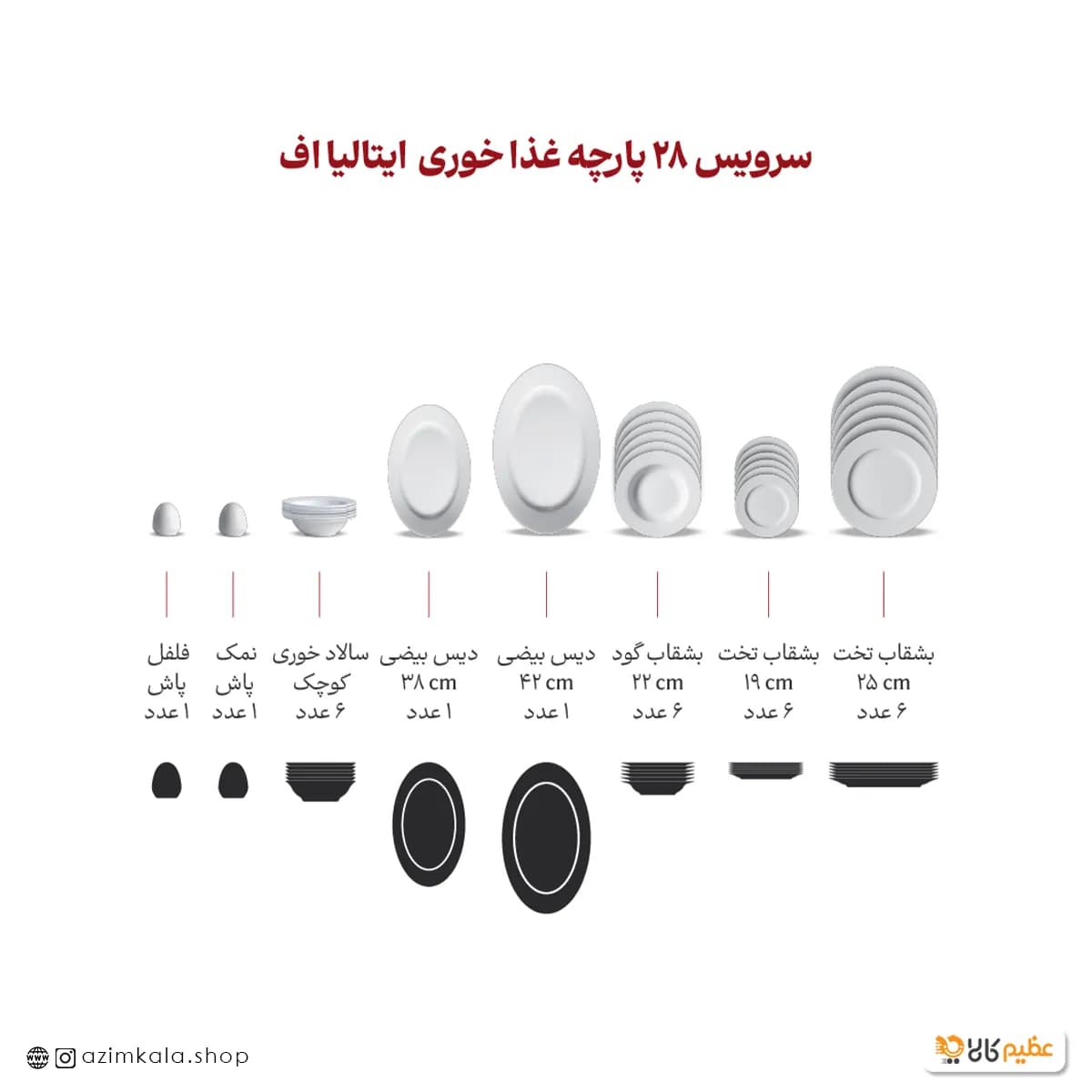 سرویس چینی 35 پارچه غذاخوری زرین آران — تصویر ۳
