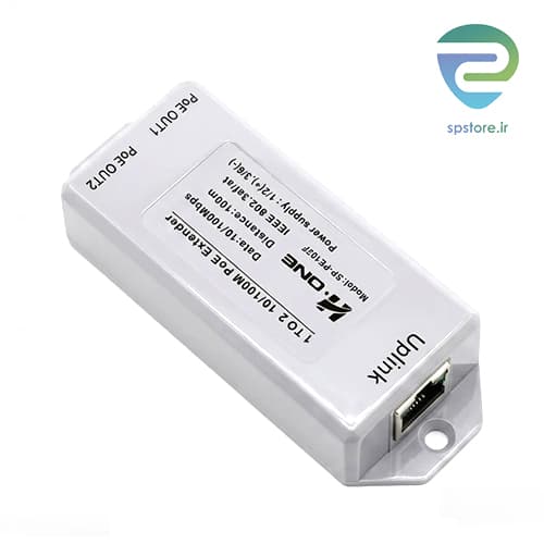 اکستندر PoE تحت شبکه اچ وان 1 به 2 مدل H1 Extender SP-PE102F — تصویر ۲