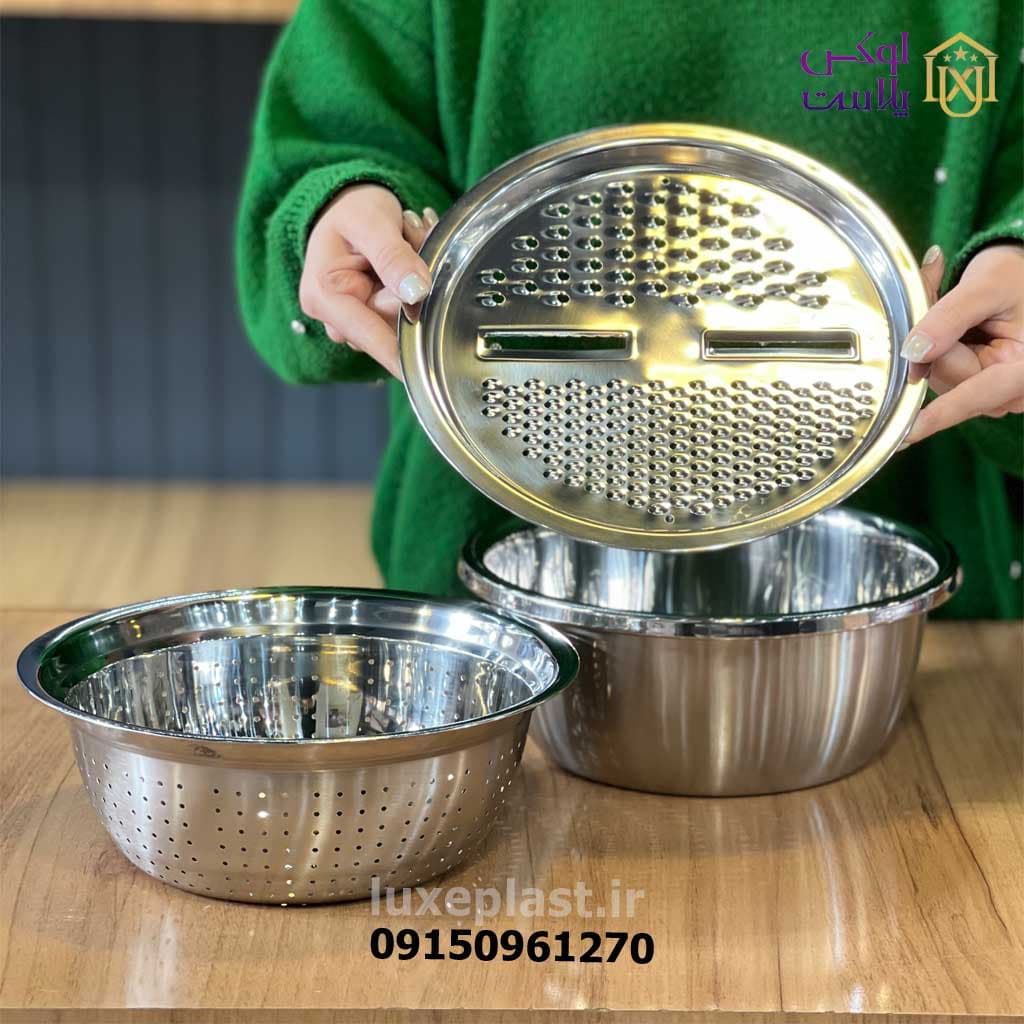 کاسه آبکش استیل رنده دار 5 تیغه 9180