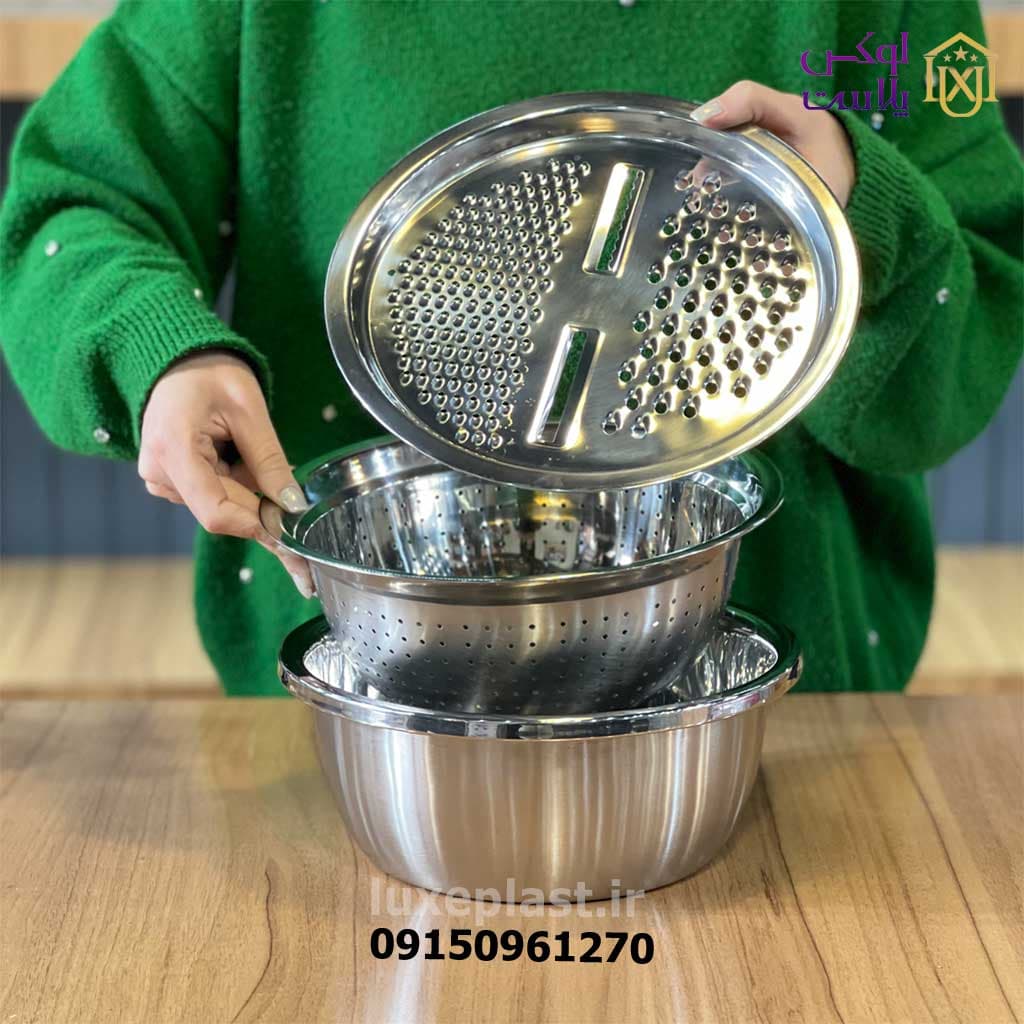 کاسه آبکش استیل رنده دار 5 تیغه 9180