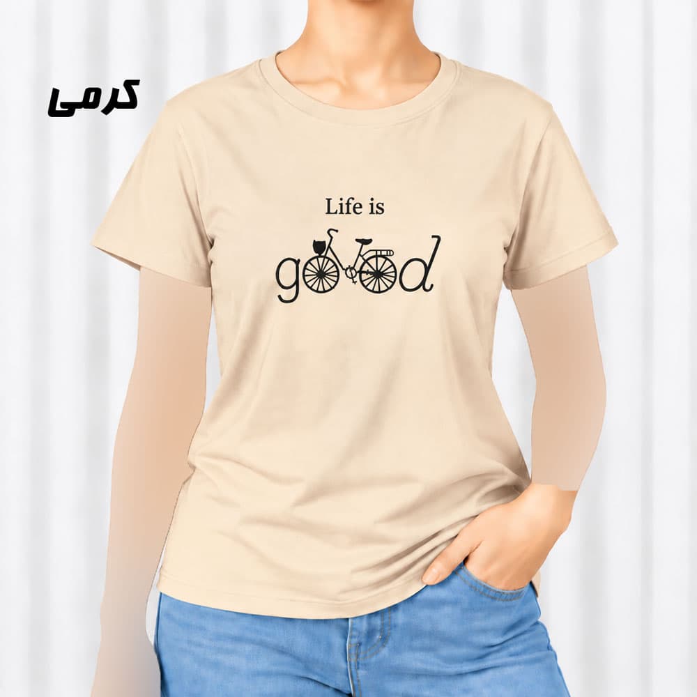 تیشرت زنانه نخ پنبه مدل دوچرخه کد 2305 — تصویر ۳
