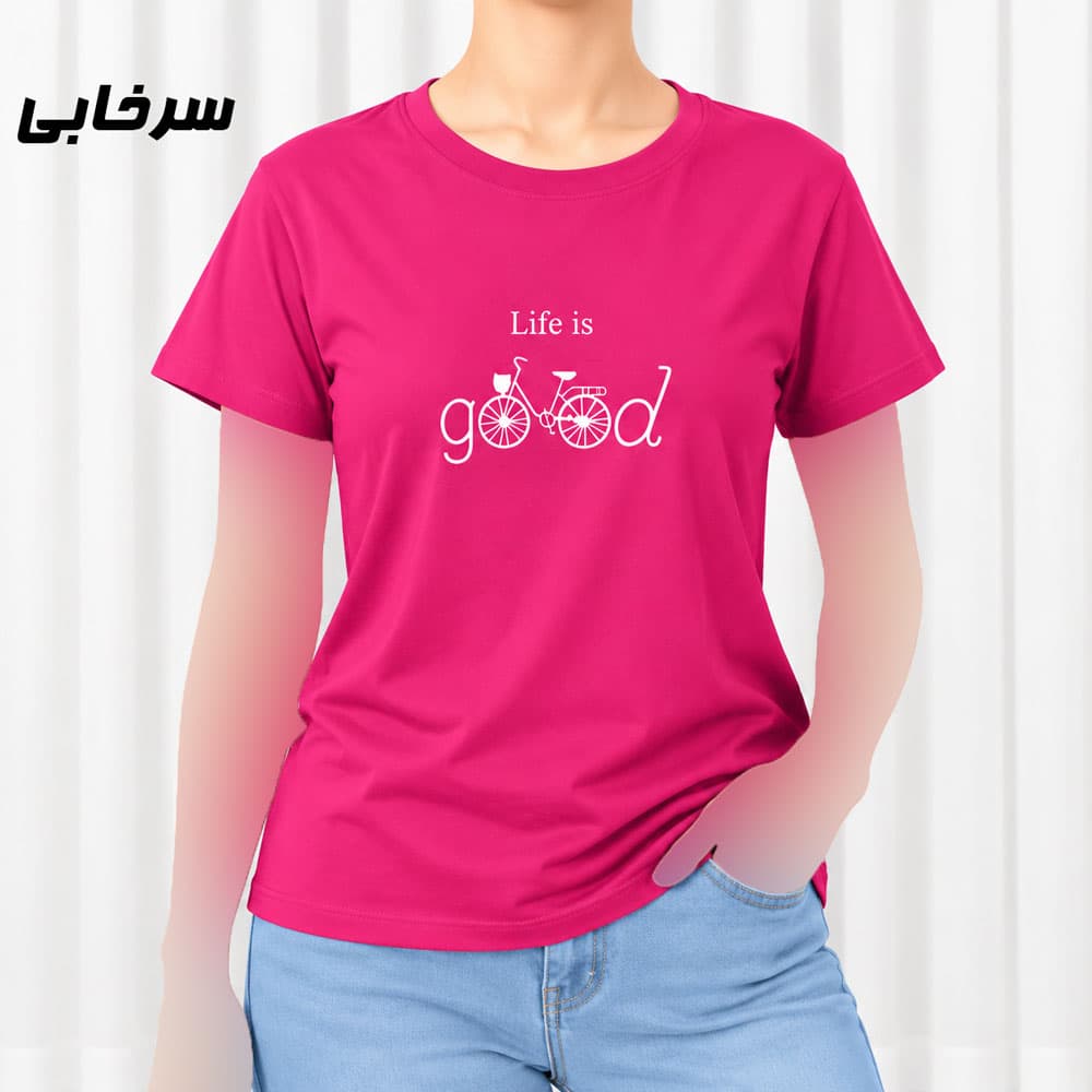 تیشرت زنانه نخ پنبه مدل دوچرخه کد 2305 — تصویر ۸